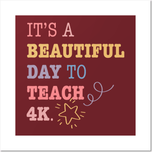 4k teacher shirt kindergarten teacher 4k teacher gift Posters and Art